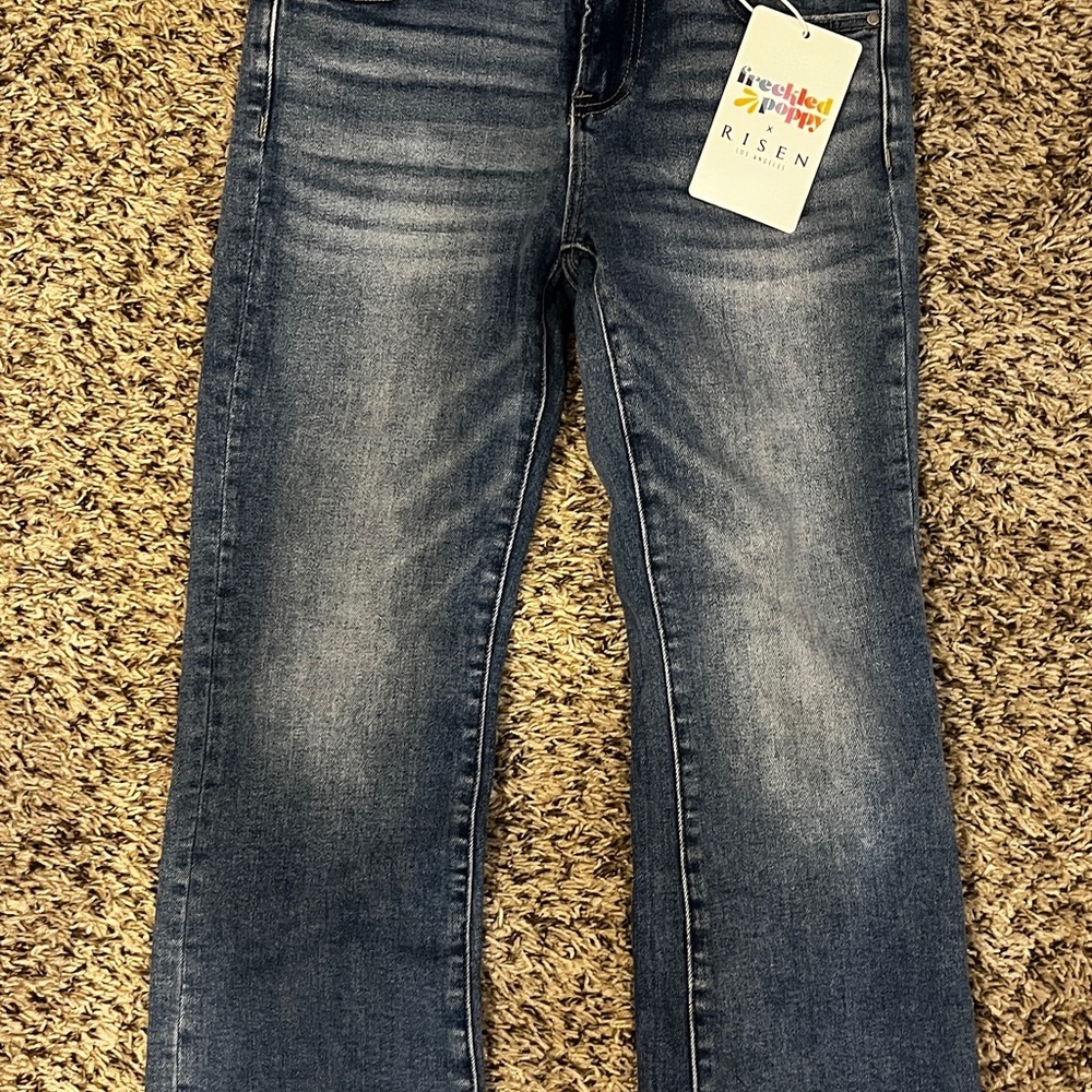 Risen Freckled Poppy Women's Classic Denim Flare Jeans
